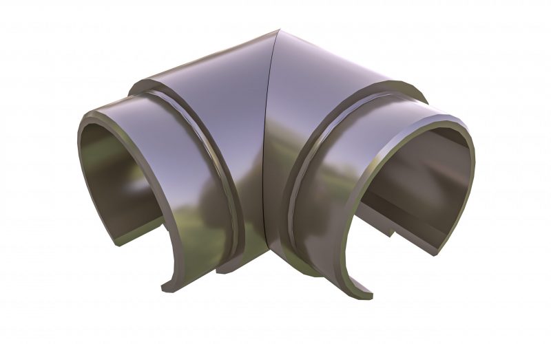 Поворот D50 мм 90 град. для накладного поручня на стекло ШАМПАНЬ Поворот D50 мм 90 град. для накладного поручня на стекло ШАМПАНЬ